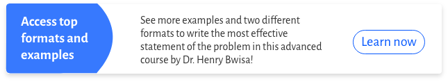 The basics of writing a statement of the problem for your research proposal